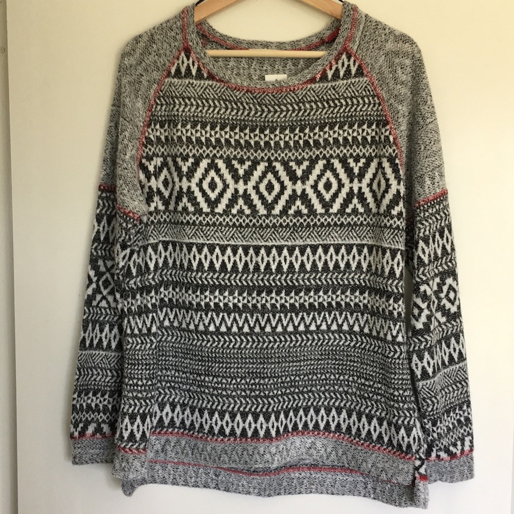 Le Lis Margarie Textured Raglan Knit Top, sz Large